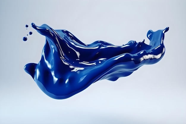 Un líquido azul que salpica en el aire