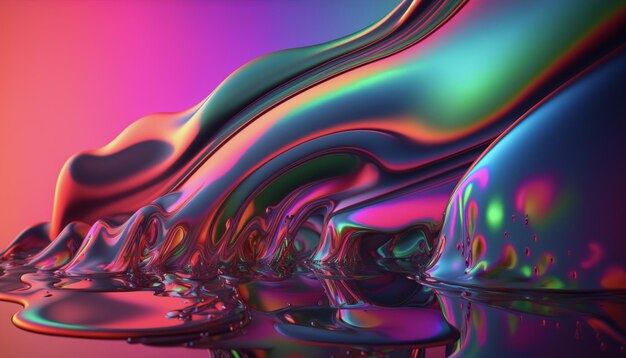 Un líquido colorido con un fondo azul y un fondo verde.