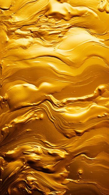 Líquido dorado que fluye sobre una superficie con ondas y remolinos.