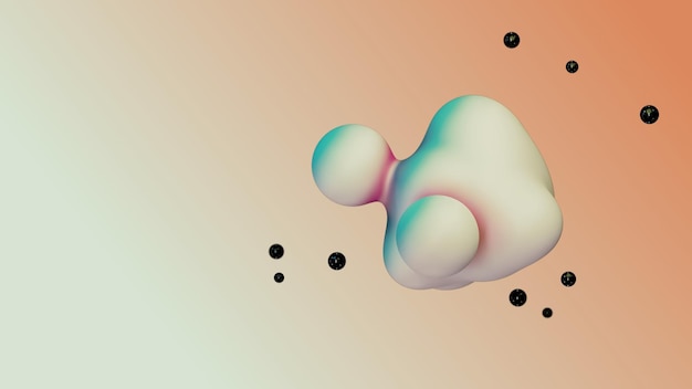Líquido fluido dinámico abstracto animado metaball blanco esferas flotantes blobs gotas burbujas en
