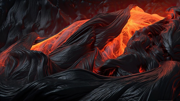 Líquido de lava de llama abstracta ondulada hermosas líneas de ondas fondo de papel tapiz de moda IA generativa