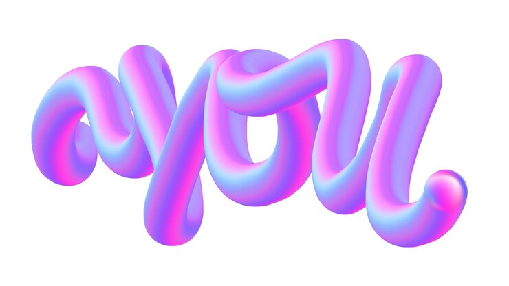 Foto líquido o gradiente de fluidos con letras coloridas