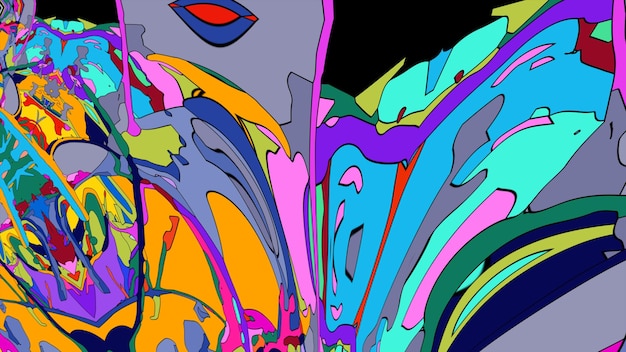 Líquido psicodélico abstracto colorido y patrón de fondo fluido para la fiesta de Año Nuevo 2025