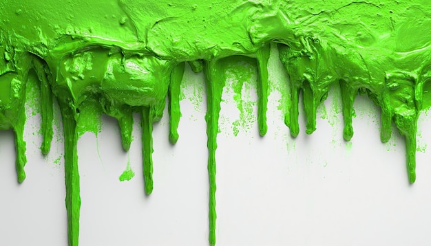 Foto líquido que fluye por las paredes con pintura verde ai