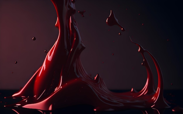 Un líquido rojo se vierte en la oscuridad.