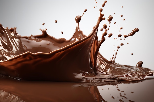 Líquido de salpicaduras de chocolate de cacao Generar Ai