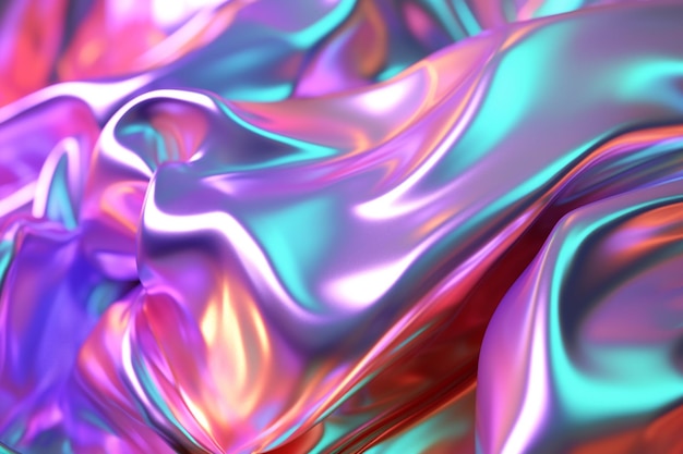 Líquido de textura iridiscente de fondo de cristal geométrico degradado iridiscente holográfico abstracto