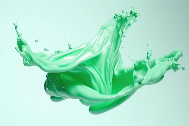Líquido verde menta espirra Generative AI