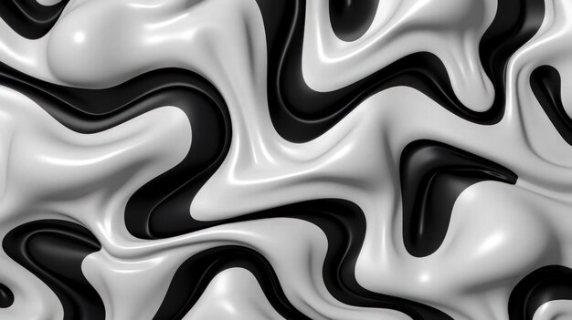 Foto líquidos plásticos derretidos preto e branco abstratos para papel de parede