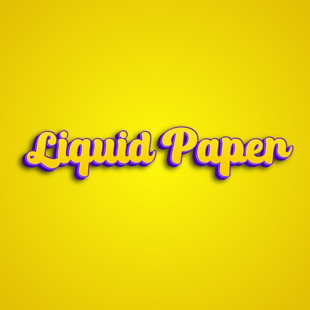 LiquidPaper tipografia 3d design amarelo rosa branco fundo foto jpg