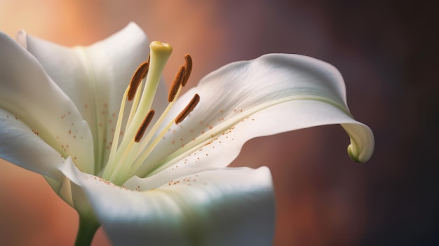 Un lirio blanco con la palabra lirio en él