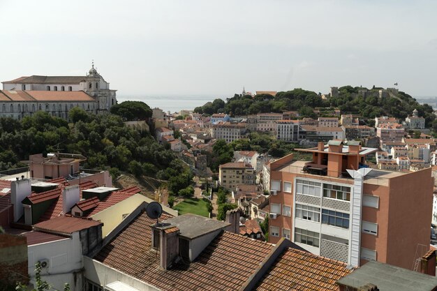 Foto lisboa panorama aéreo paisaje urbano