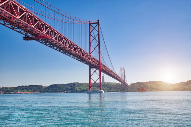 Lissabon Portugal April Brücke über den Tejo