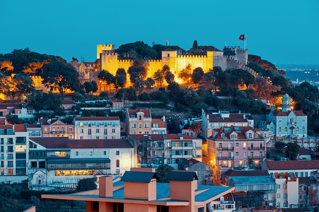 Lissabon Stadt bei Nacht