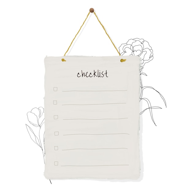 Lista de comprobación papel pegatina png papelería garabateo fondo transparente