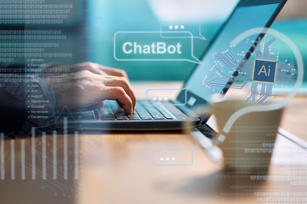 Lista de comprobación del rendimiento empresarial Empresario que utiliza una computadora portátil para hacer una lista de comprobación en línea Encuesta haciendo una evaluación Encuesta en línea Responda a preguntas de prueba Formulario digital