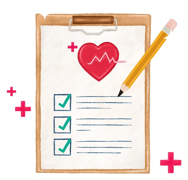 Lista de comprobación de salud png fondo transparente