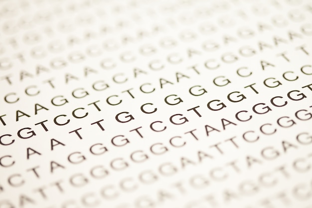 Lista de análise de DNA em maiúsculas