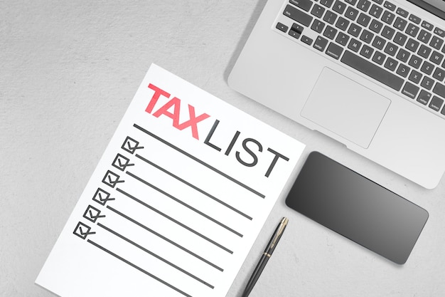 Lista de impostos para pagos no papel