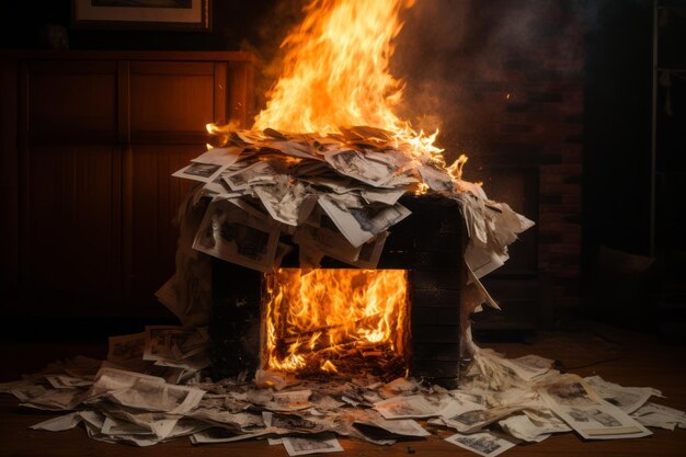 Lista de resoluções sendo queimada ou rasgada foto de ano novo