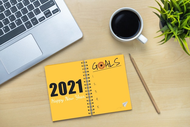 Lista de objetivos de resolución de feliz año nuevo 2021