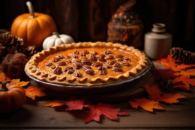 Listo, la tarta de calabaza de Acción de Gracias es casera y sabrosa.