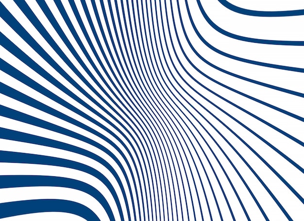 Listras de linhas curvas simples em azul e branco