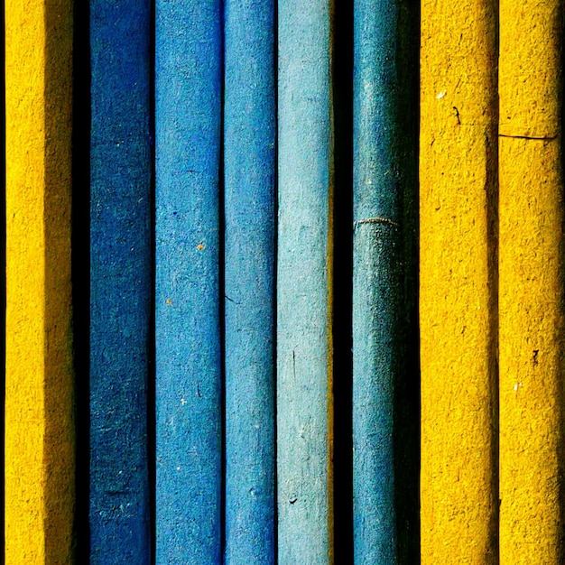 Listras de parede, listras amarelas e azuis, linhas de concreto tons amarelos e azuis,