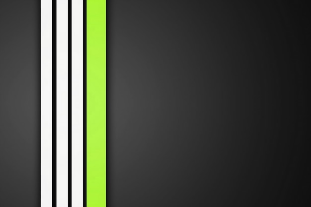 Listras retas brancas e verdes em um fundo cinza. design moderno de linhas de padrão 3d, perspectiva de formas geométricas de listras