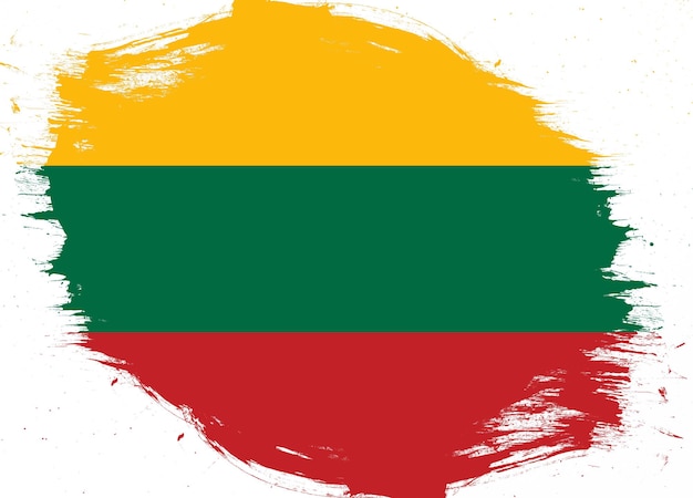 Litauen-Flagge auf beunruhigtem Grunge-Bürstenhintergrund