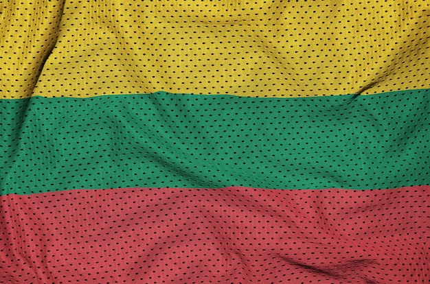 Litauen Flagge auf einem Polyesternetz gedruckt