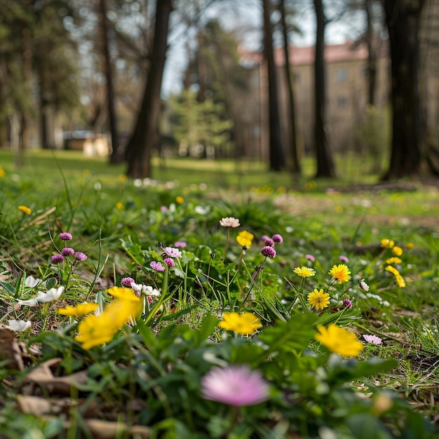 Litauische Frühlingsblüten im Park