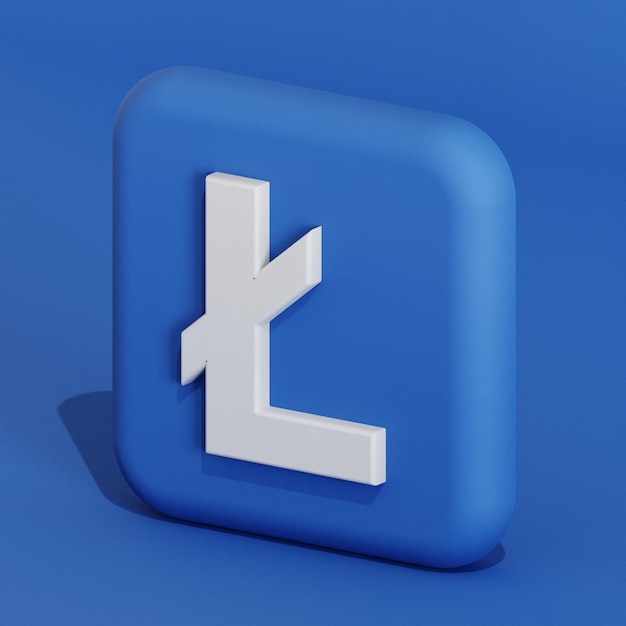 Litecoin Kryptowährung Symbol Logo 3D-Darstellung