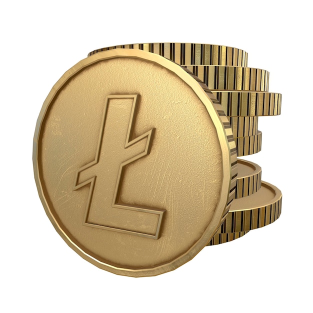 Litecoin Kryptowährung Symbol modernes und schnelles Zahlungssystem auf der ganzen Welt, das eine gute Kapitalrendite bringt