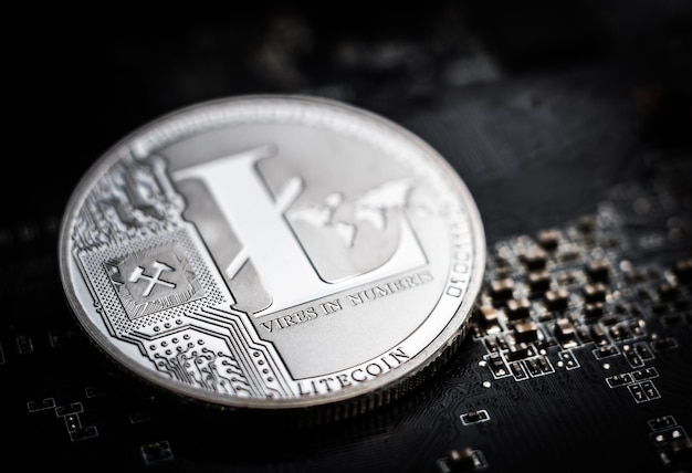 Litecoin Verlegung auf Computer-Motherboard Virtuelle Währung Crypto-Währung Neues virtuelles Geld