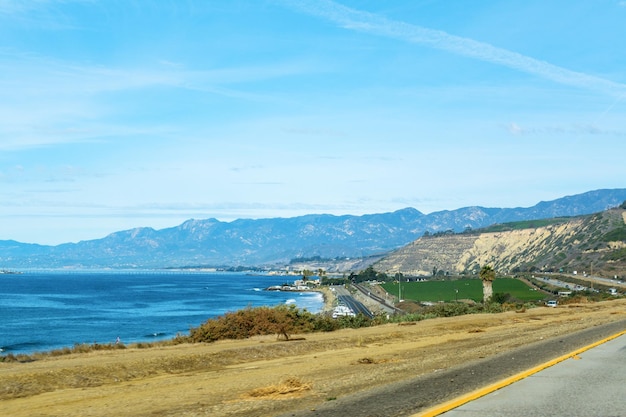 Foto litoral de la autopista de la costa del pacífico california