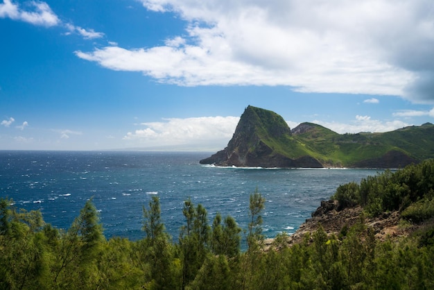 Litoral nordeste de Maui da rodovia Kahekili