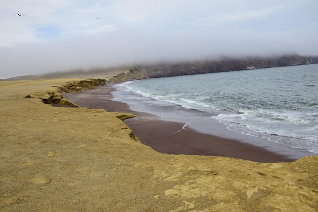 Litoral Paracas National Reserve Cliffs na Reserva Nacional de Paracas na costa do Pacífico do Peru