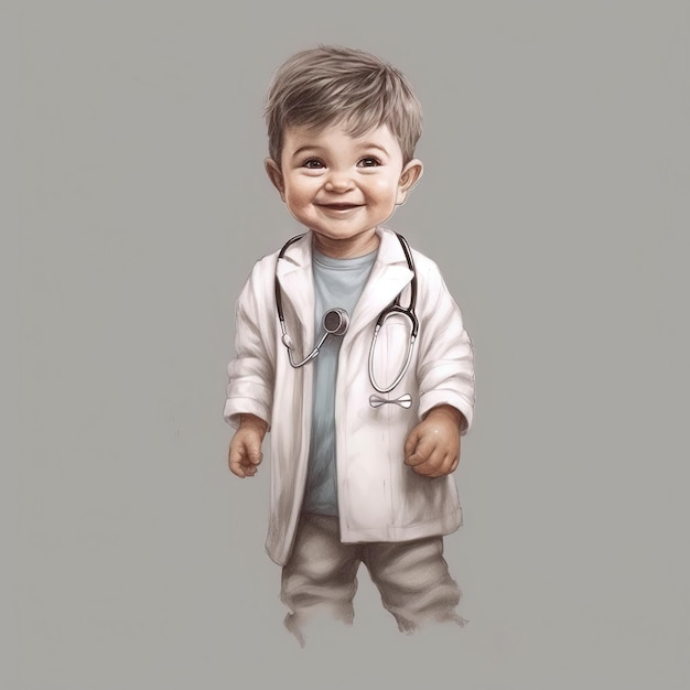 Little doctor boy ai imagen generada