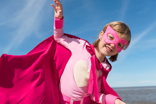 Foto little girl super hero concept