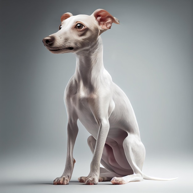 Little Italian Greyhound Realistische Darstellung des Hundes isoliert auf weißem Hintergrund Hunderassen