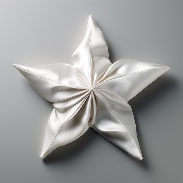 Foto little star opulent origami seidenkunst auf grauem hintergrund