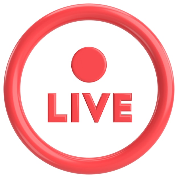 Live-Knopf Live-Streaming 3D-Illustration