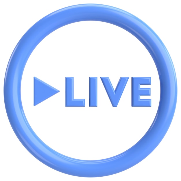 Live-Knopf Live-Streaming 3D-Illustration