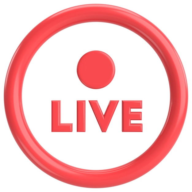 Live-Schaltfläche Live-Streaming 3D-Illustration