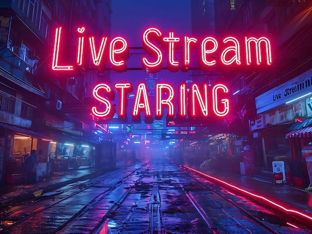 Live-Stream-Starttext mit Spinning-Effekt und Futuris-Kreativdekor Live-Stream-Hintergrund