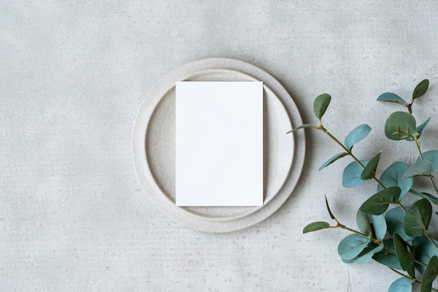 Livro branco e plantas colocadas em um plano de concreto