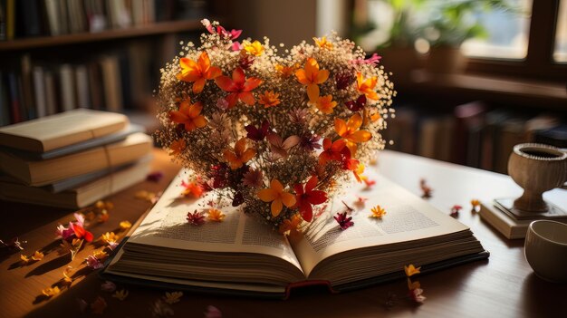 Livro com flores