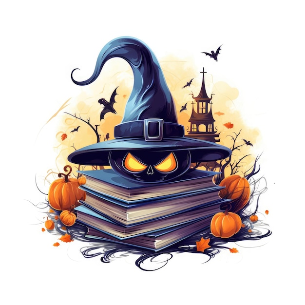 livro de bruxas de Halloween ilustração monstro horror assustador isolado vetor clipart fofo