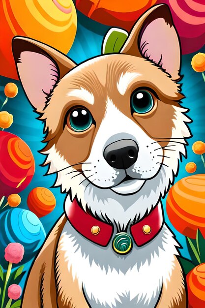 Livro de coloração de ilustrações de cães para crianças